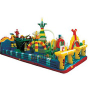 palm tree jungle inflatable amusement park